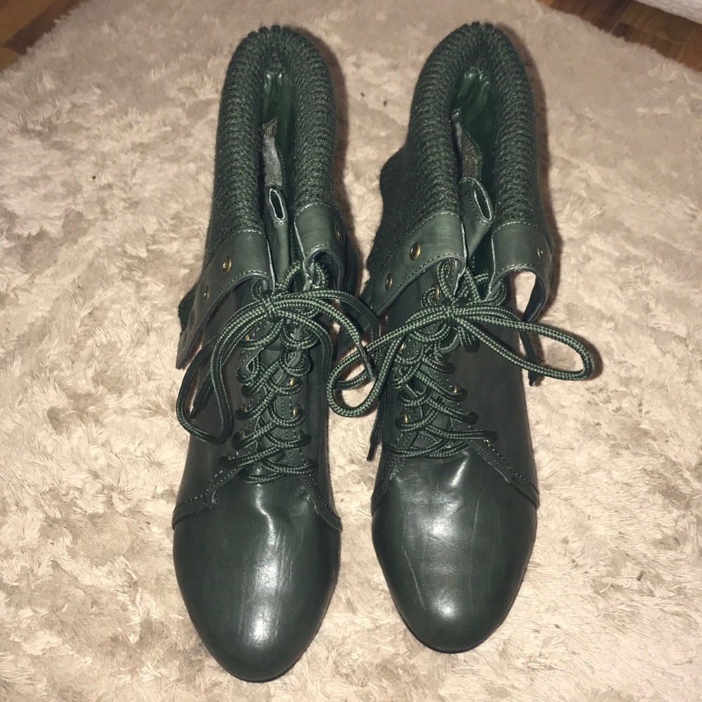Olive Green Booties